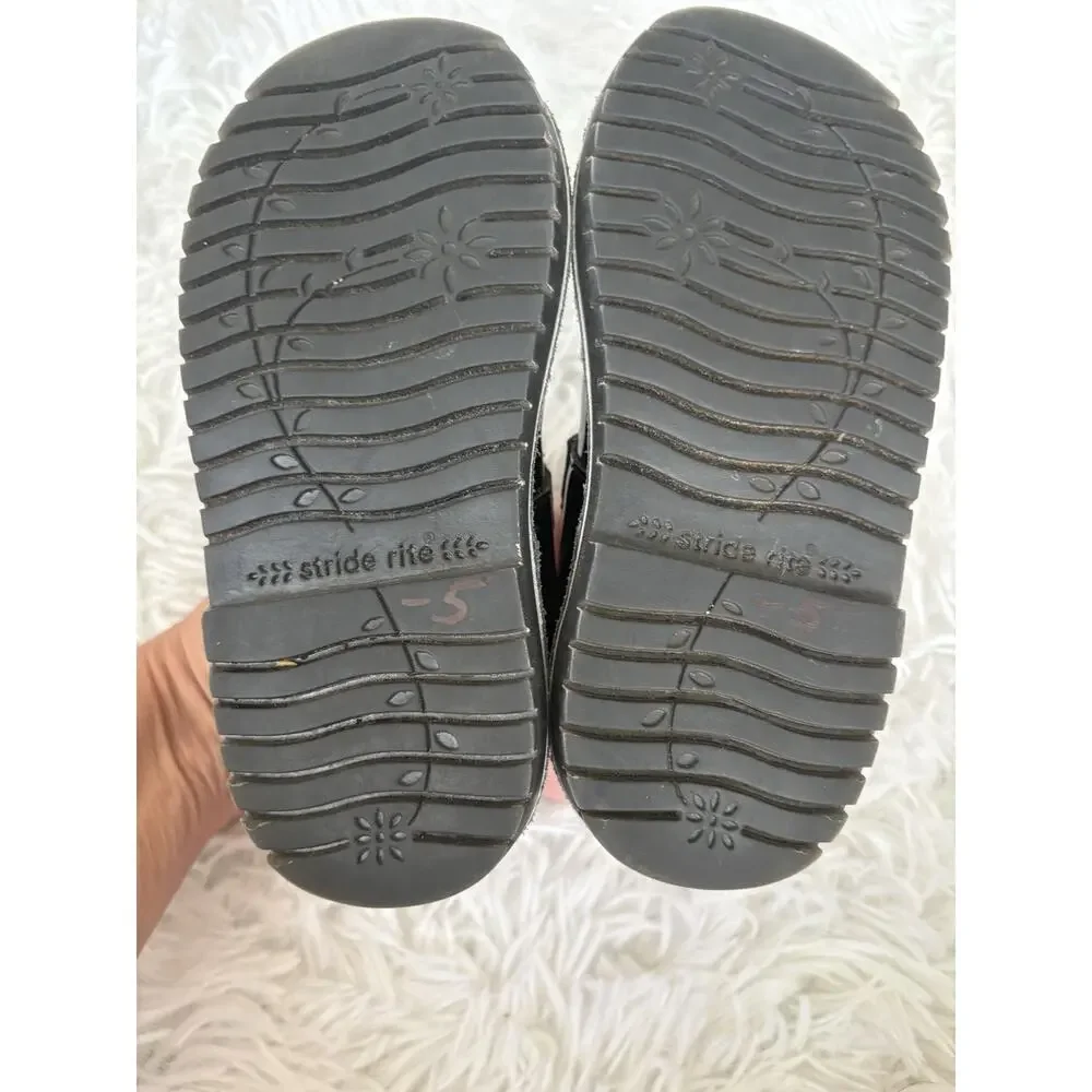Stride Rite “Beatrix” Toddler 8 Black Shiny Vint Style Buckle Shoes. Exc. Cond